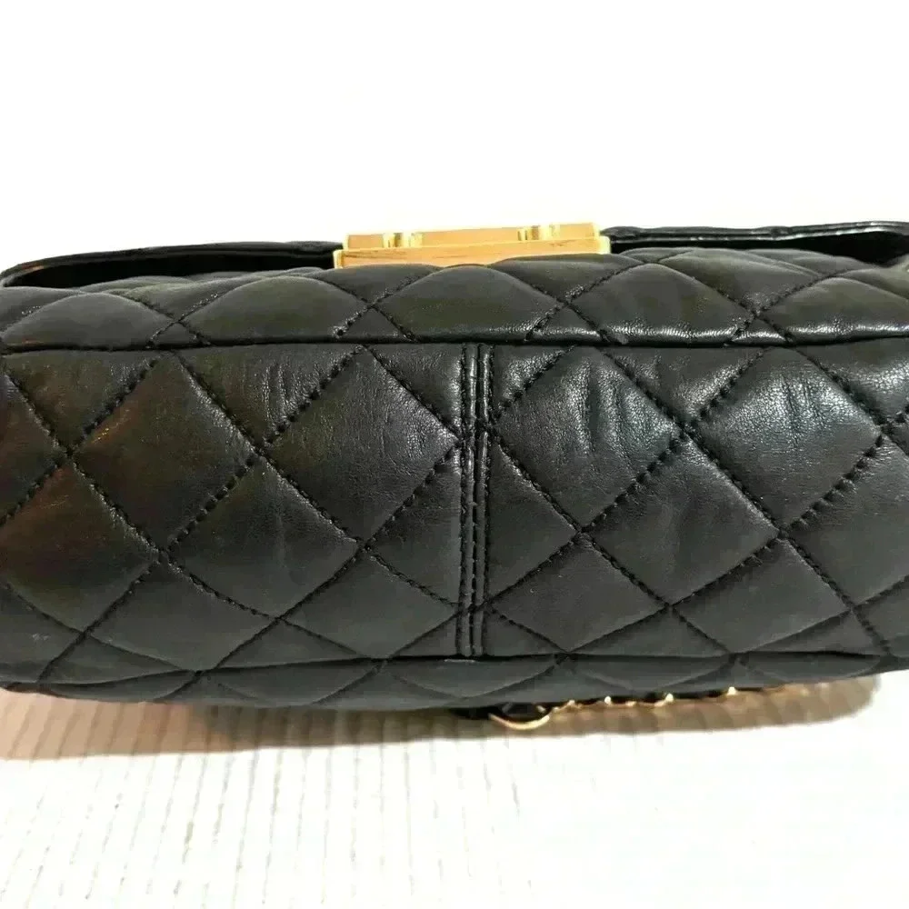 Michael Kors black quilted leather crossbody handbag